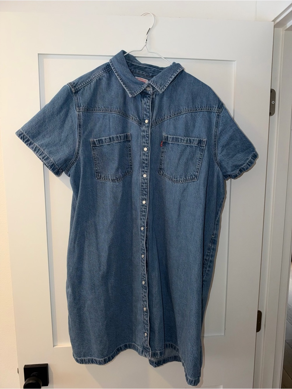 Levi's Short-Sleeve Denim Midi Dress - Medium Blue